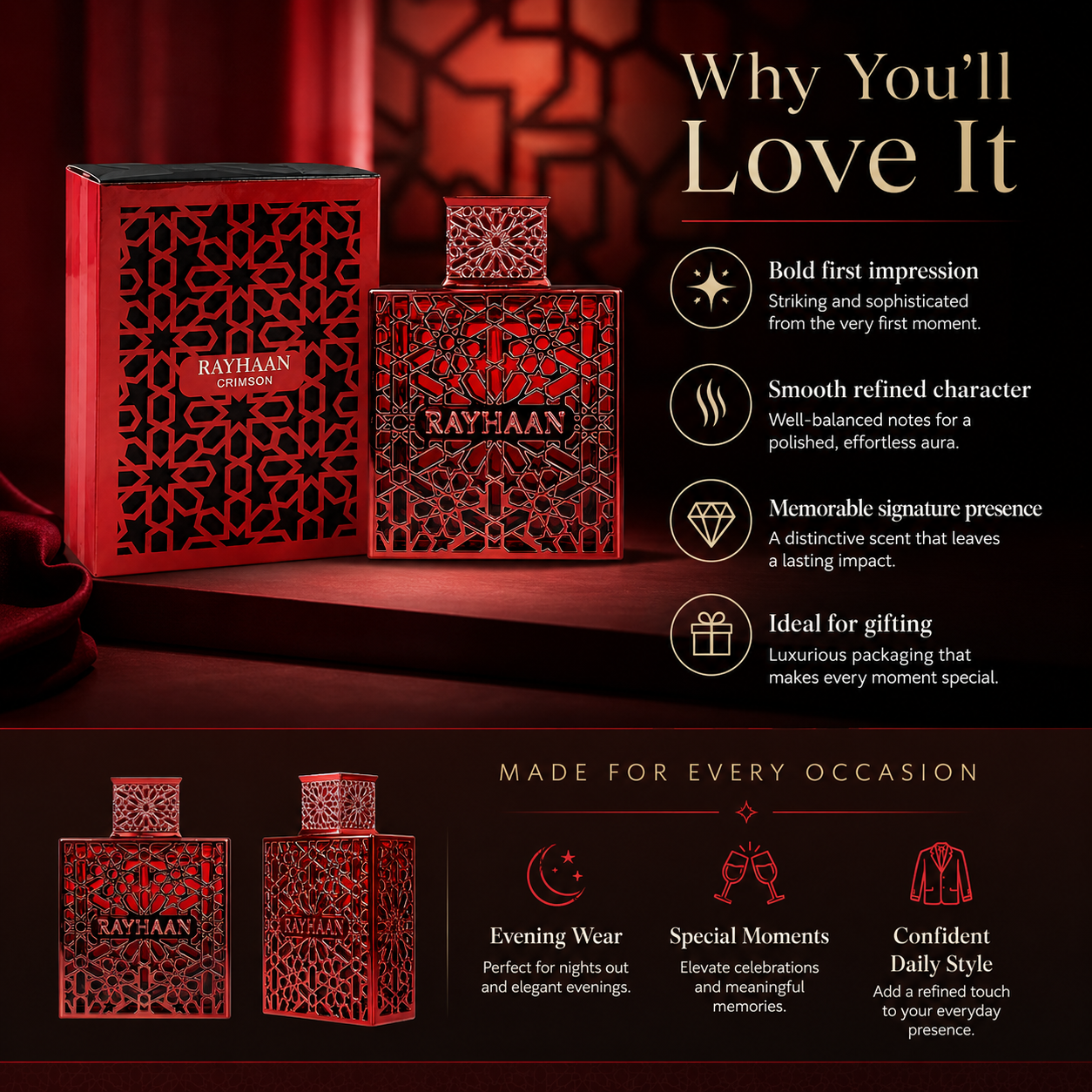 Rayhaan Crimson Red Hollow Car - đánh giá và giá Fragrance Cologne And Perfume