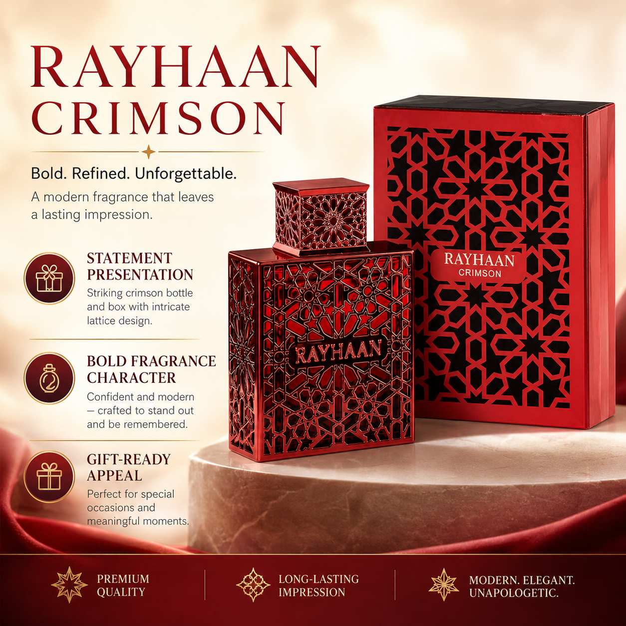 Luxury Red Hollow Metal Rayhaa - đánh giá và giá Pure Perfume Fragrance